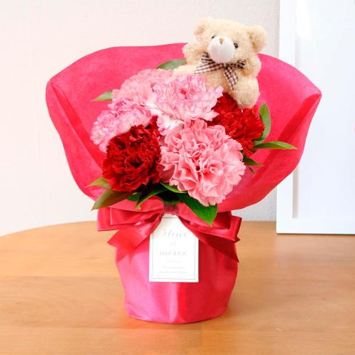 【母の日】スタンディングブーケ　レッドピンク