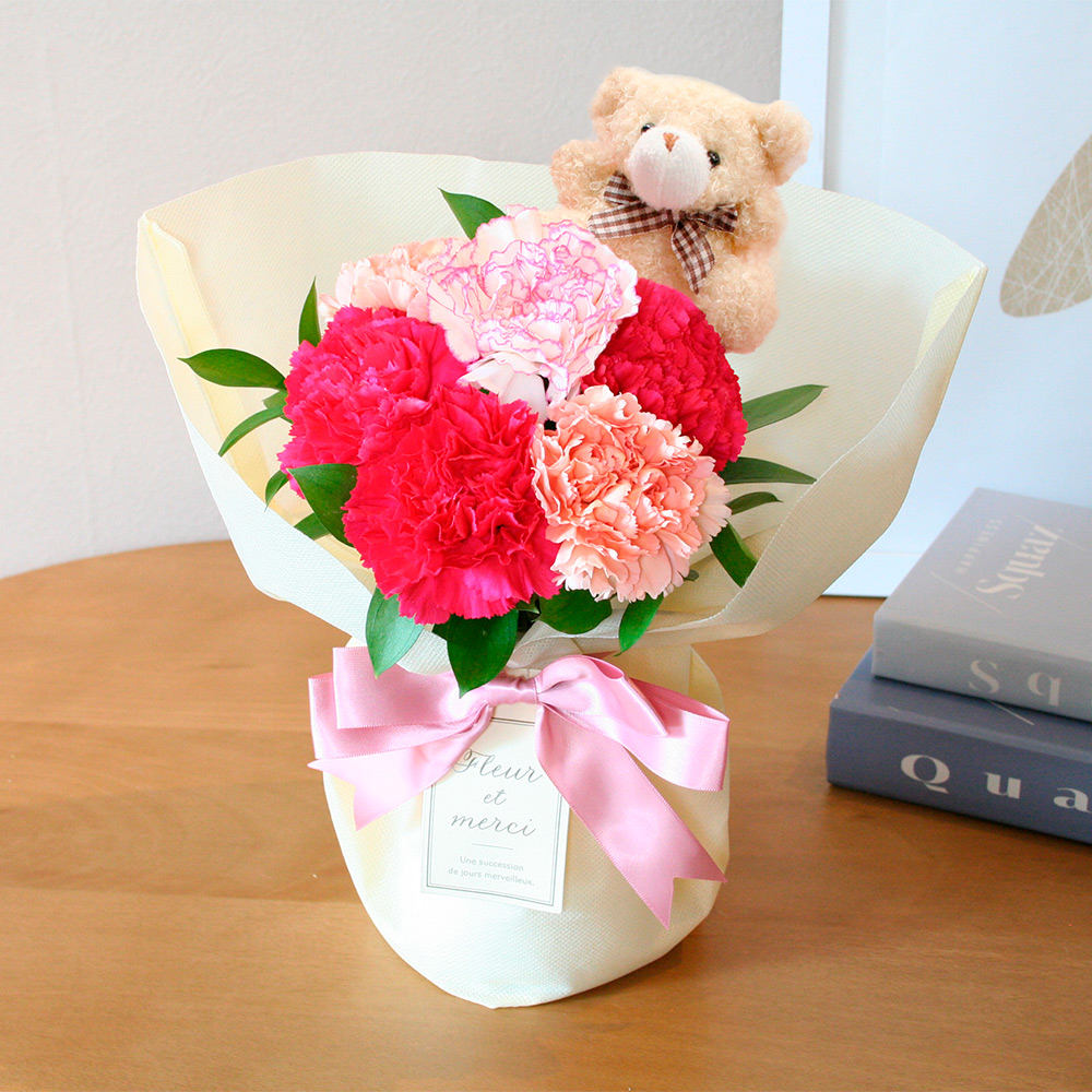 【母の日】スタンディングブーケ　オレンジピンク