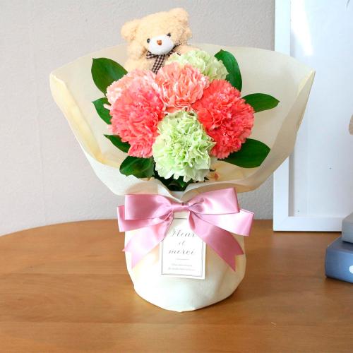 【母の日】スタンディングブーケ　オレンジグリーン