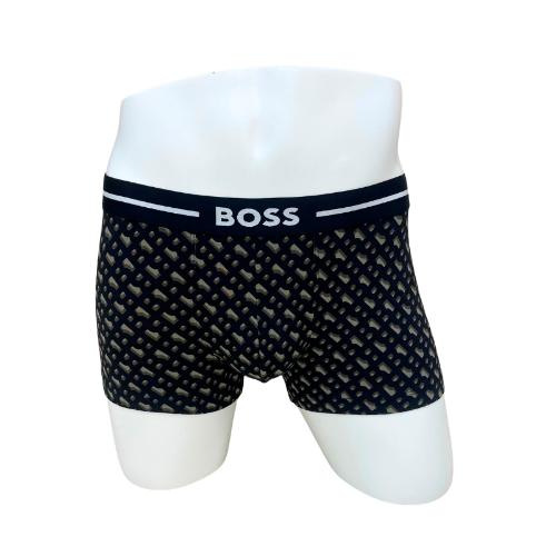 BOSS 幾何学柄 ボクサーパンツ 前閉じ S→LL