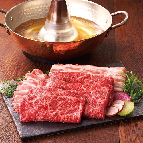 〈鹿児島県〉黒毛和牛・黒豚しゃぶセット