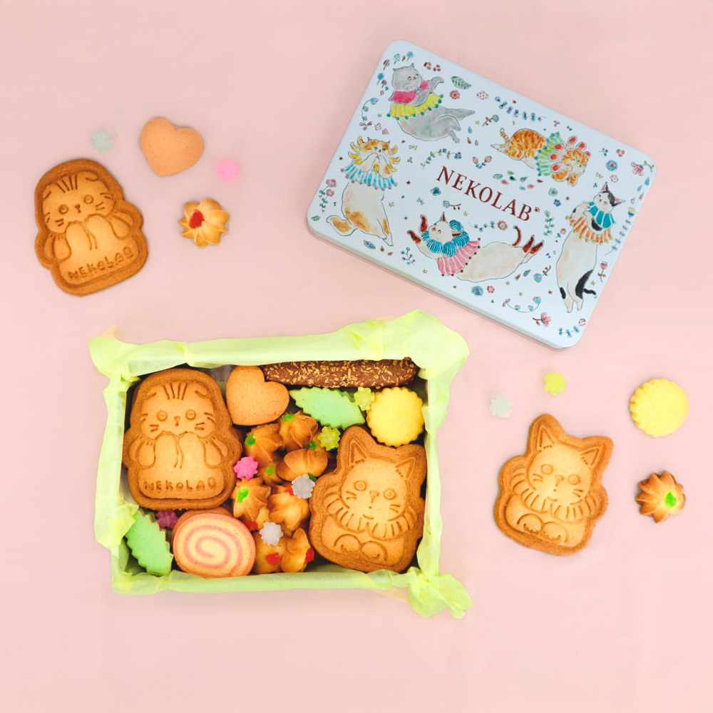 【母の日】オハナの妖精にゃんこクッキー缶