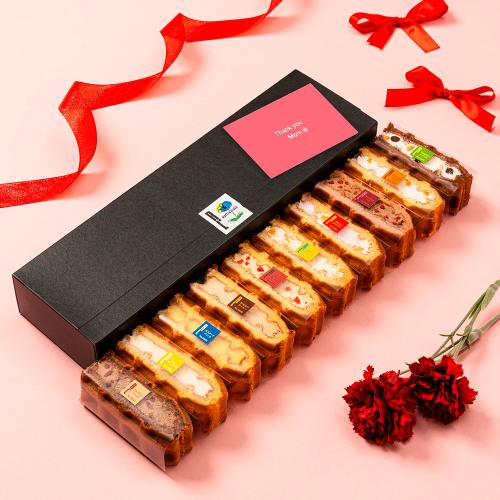 【母の日】季節のワッフルケーキ10個セット（母の日カード付き）