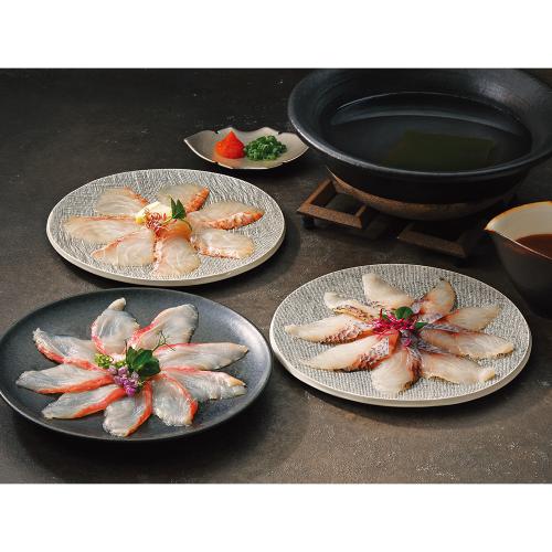 〈海鮮問屋 三忠〉天然魚の3種小分けしゃぶしゃぶセット