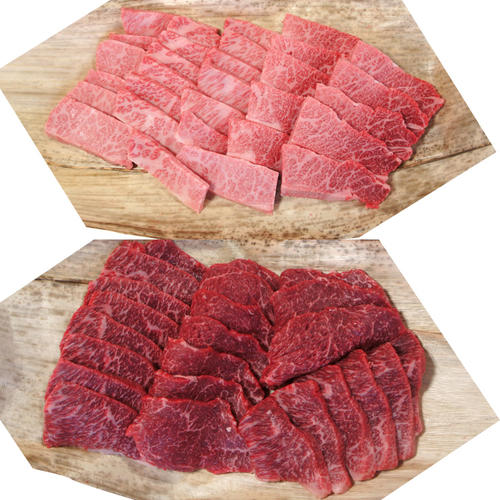 近江牛焼肉用(霜降りカルビ・モモ)食べ比べセット計1.4kg