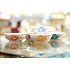 ＜九谷焼＞小高裕子作 4.5号小鉢揃・華