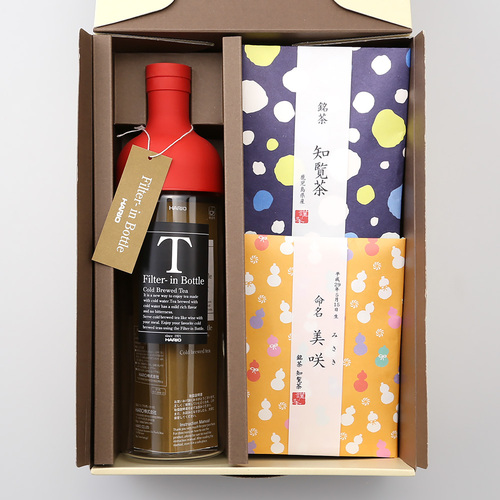 【名入れ】知覧茶・ﾌｨﾙﾀｰｲﾝﾎﾞﾄﾙ詰合せ