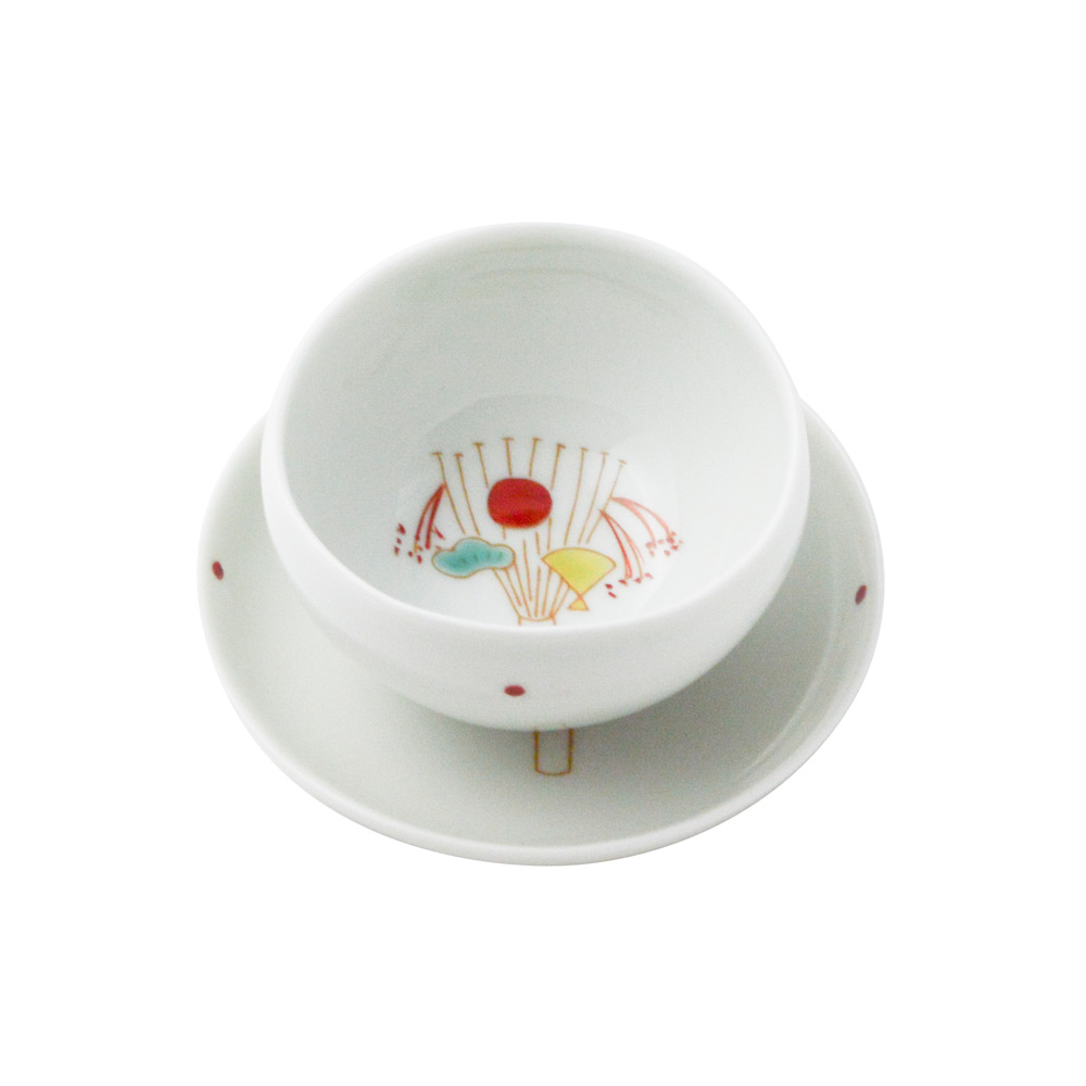 ＜波佐見焼＞熊手 姫碗皿セット