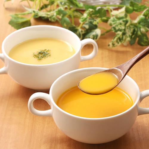 福袋 フレンチシェフのポタージュスープ2種（かぼちゃ・安納芋）各4袋