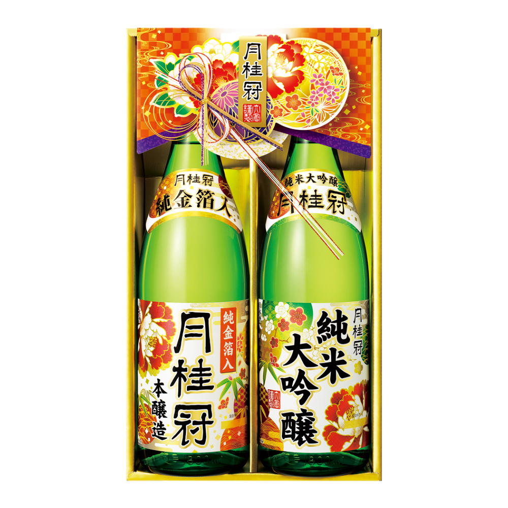 〈月桂冠〉純米大吟醸・本醸造純金箔入セット