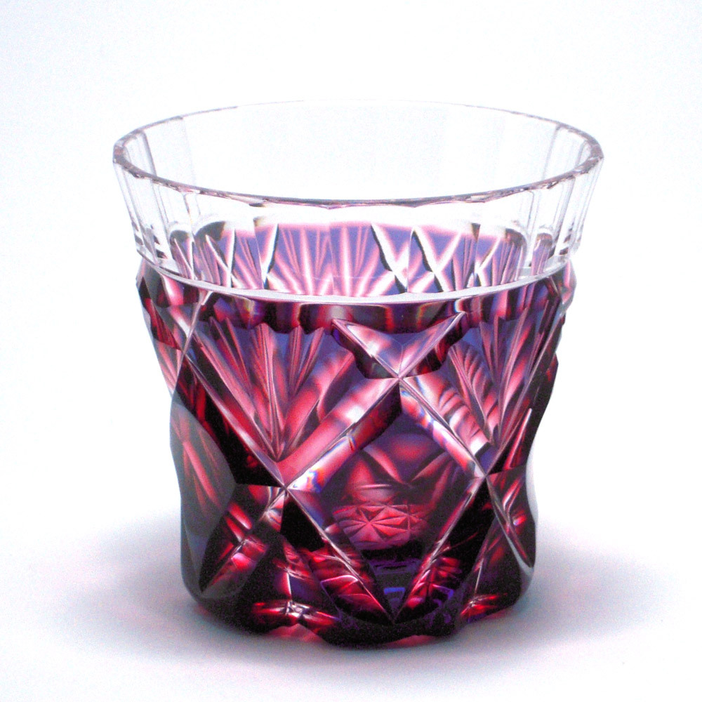 薩摩切子冷酒杯紫