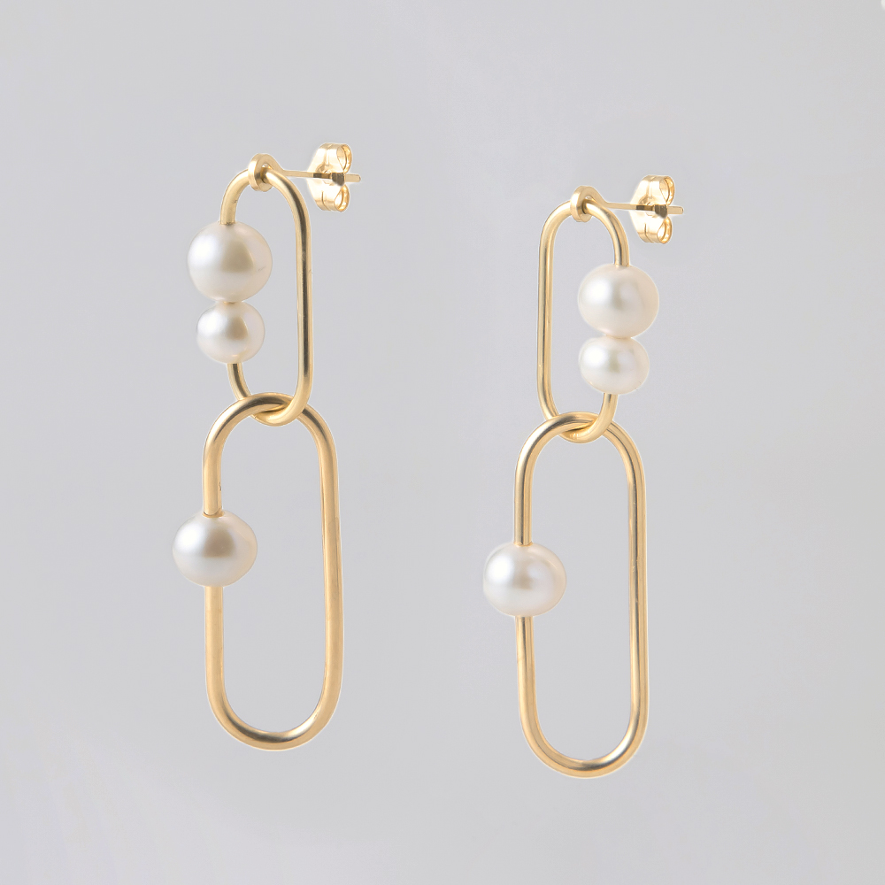 ナチュラリジュエリー ELLE限定オーバルフラワーフープピアス