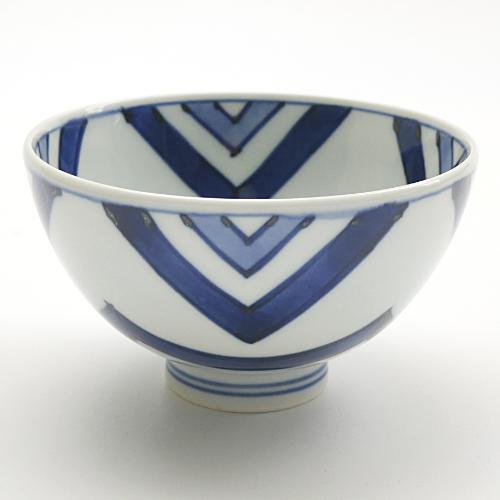 青花　江戸紋　3.5寸丸飯碗