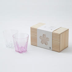 SAKURASAKU glass ロック紅白ペア
