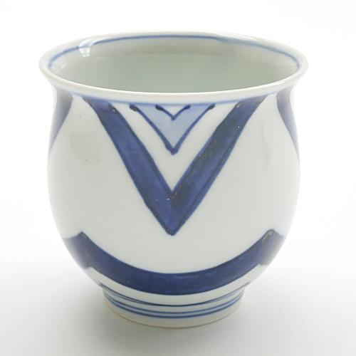 青花　江戸紋　反大湯呑