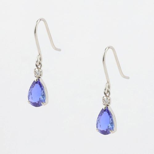 Ptタンザナイトダイヤピアス