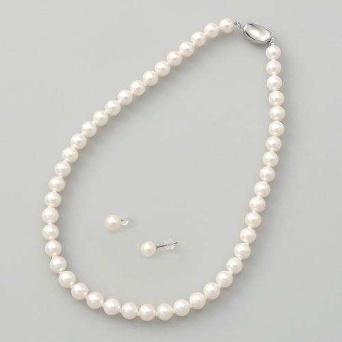 8mmアコヤ真珠ネックレス＆ピアス