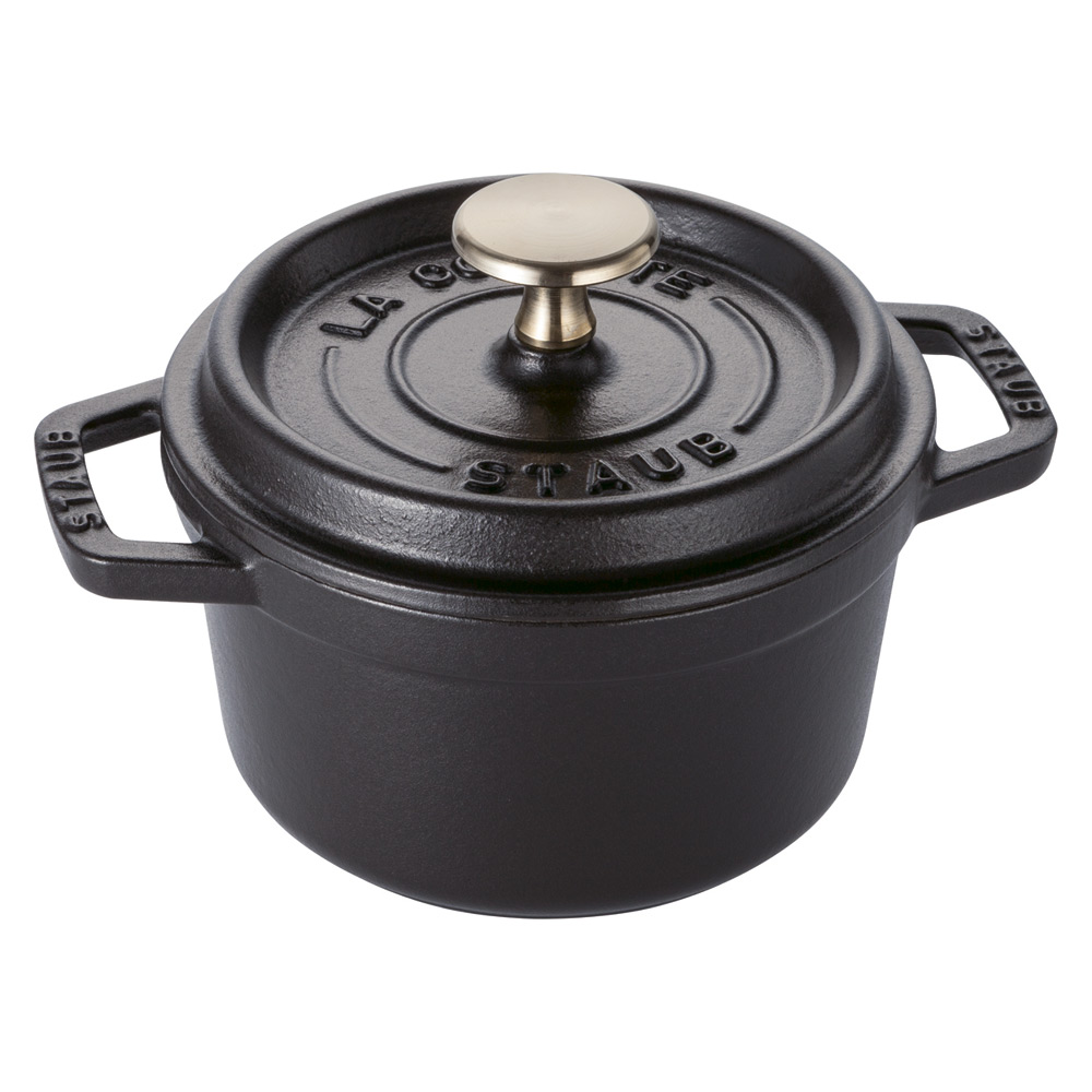 【新品・未使用】 STAUB ピコ・ココット ラウンド ブラック　24cm