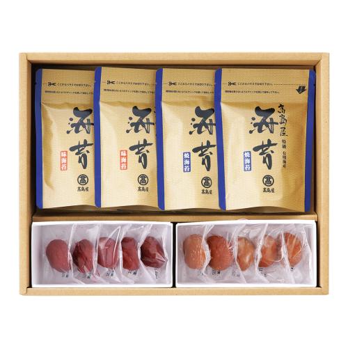 〈高島屋〉有明海産のり「特級」スタンドパック・梅干詰合せ