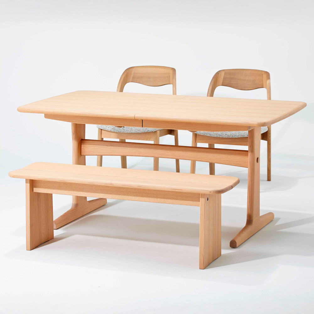 ＜飛騨・高山家具＞伸長式ダイニング4点セット