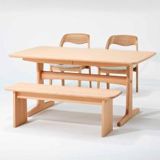 ＜飛騨・高山家具＞伸長式ダイニング4点セット