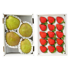 【最適な時期に収穫し、順次発送予定】ゆうべに苺とラ・フランス詰合せ