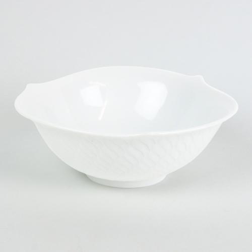 波の戯れ ホワイト サラダボウル