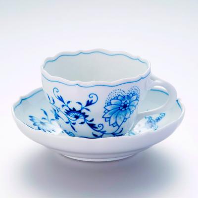 美濃焼 染付 紺青花 花型深皿5枚セット 紺花深