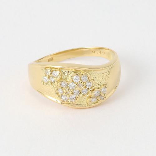 K18 0．3ctダイヤフラワーリング