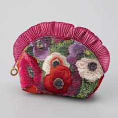 ゴブランフリルポーチ（アネモネ×赤）