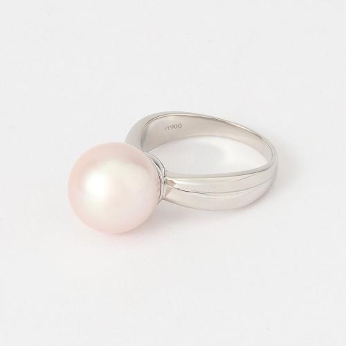 【テリ最強】Pt大粒12mm淡水真珠リング