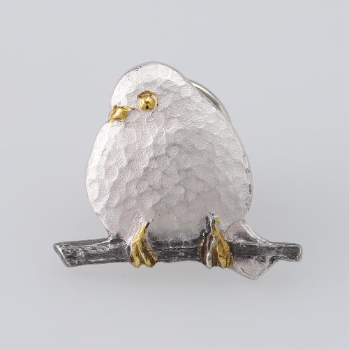 <小川真之助>ピンブローチ シマエナガ