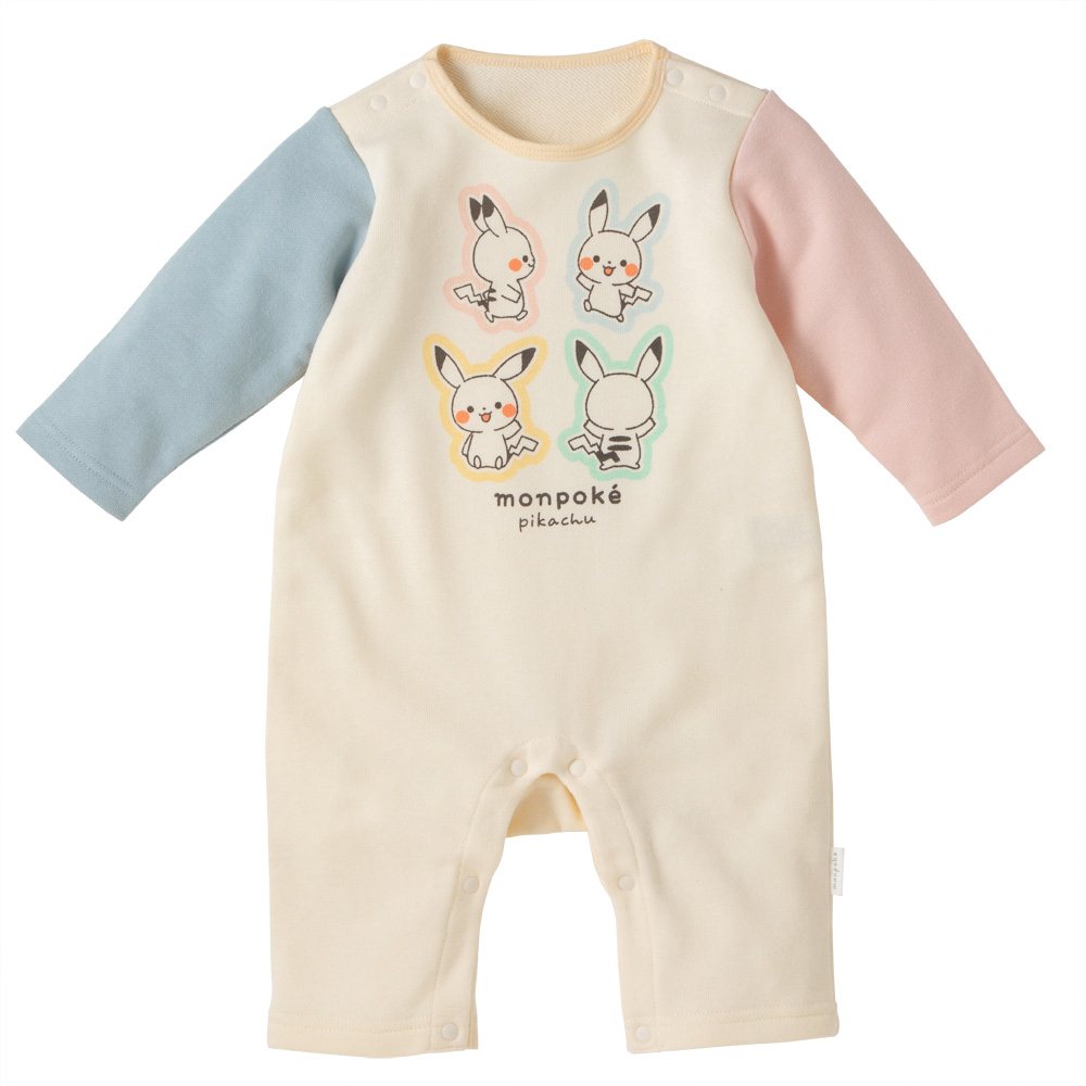 モンポケ ピカチュウプリントロンパース