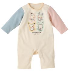 モンポケ ピカチュウプリントロンパース