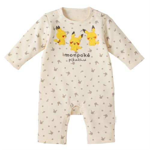 モンポケ ピカチュウアップリケロンパース