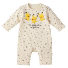 モンポケ ピカチュウアップリケロンパース