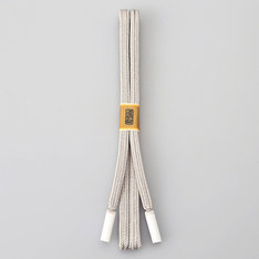 帯締め　冠組　銀鼠