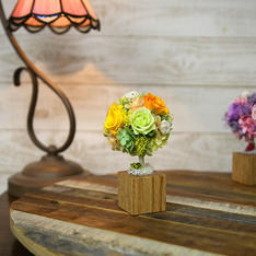 プリザーブドフラワー トピアリー イエロー