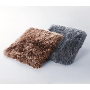 長毛ムートンクッション 3枚セット（ブラウン・グレー・ホワイト