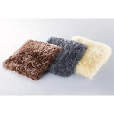 ムートン天然巻き毛クッション約40x40cmブラウン　4枚セット ムートン天然巻き毛クッション約40x40cmブラウン 4枚セット ムートン