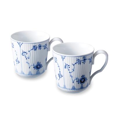 〈ロイヤル コペンハーゲン〉ブルーフルーテッドプレイン マグSペア