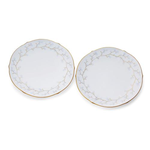 〈ノリタケ〉ホワイトベル 21.5cmプレートペアセット