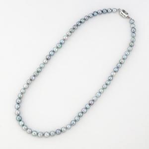 高島屋 シルバー刻印あり 本真珠 パールネックレス 6.5-7mm