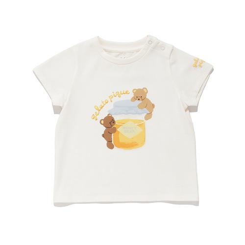 ［BABY］はちみつベア柄ワンポイントTシャツ