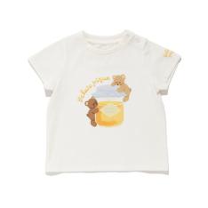 ［BABY］はちみつベア柄ワンポイントTシャツ
