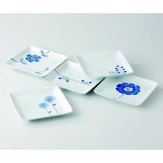 波佐見焼 フラワーズ 角取皿揃