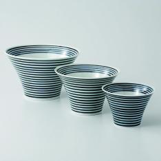 波佐見焼 藍駒 トリオいれこ碗