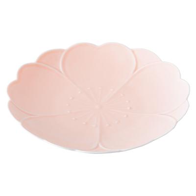 マイセン　パープルピンク　花柄のレース状皿 マイセン パープルピンク 花柄のレース状皿