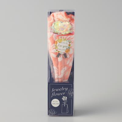 ジュエリーフラワー タオルハンカチ ピンク
