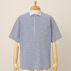 【父の日】メンズ 半袖ポロシャツ(ブルー)M→XL